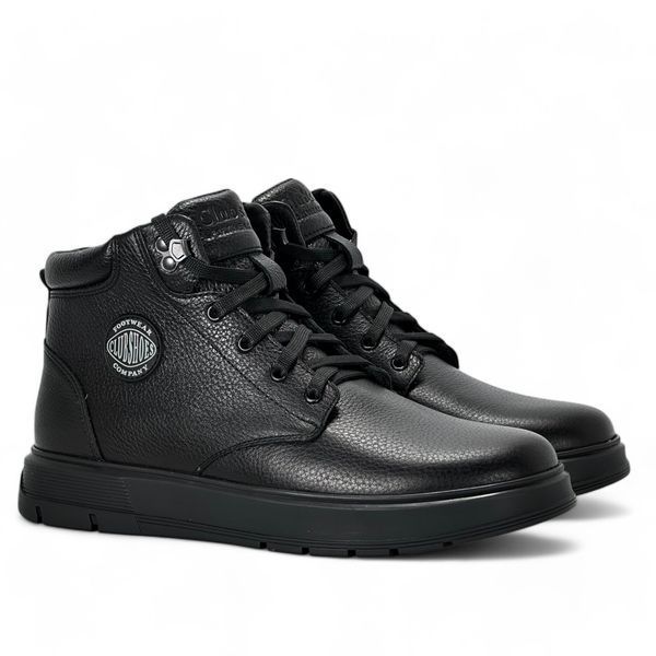 Черевики чоловічі зимові Clubshoes(Україна) шкіряні, водонепроникні з хутром та шнурівкою чорні FK Мех чер FK Мех чер фото