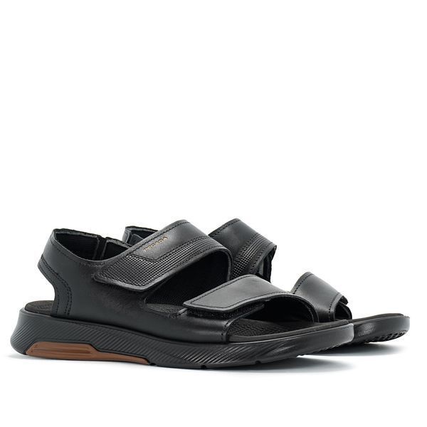 Сандалі чоловічі шкіряні Pegada чорні на липучках літні босоніжки 134703-04 фото